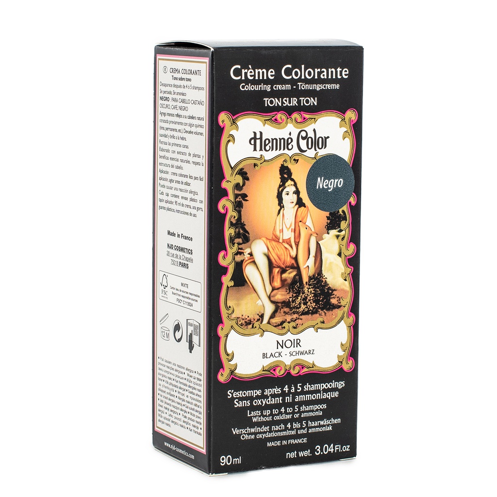Henna Crema Colorante Negro Lado